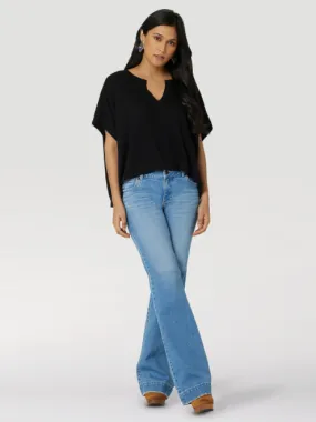 112327335 - Wrangler Women’s Retro Textured Dolman Tee - Black Beauty