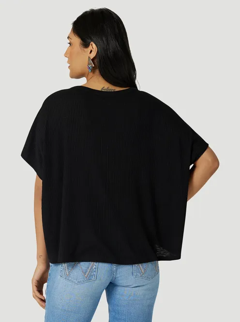 112327335 - Wrangler Women’s Retro Textured Dolman Tee - Black Beauty