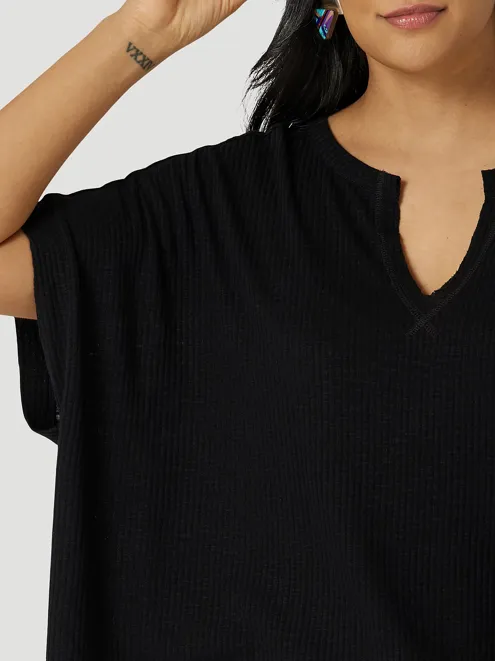 112327335 - Wrangler Women’s Retro Textured Dolman Tee - Black Beauty