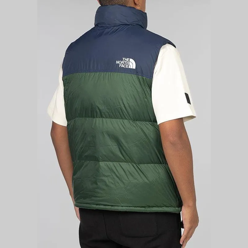 1996 Retro Nuptse Vest - Pine Needle/Summit Navy