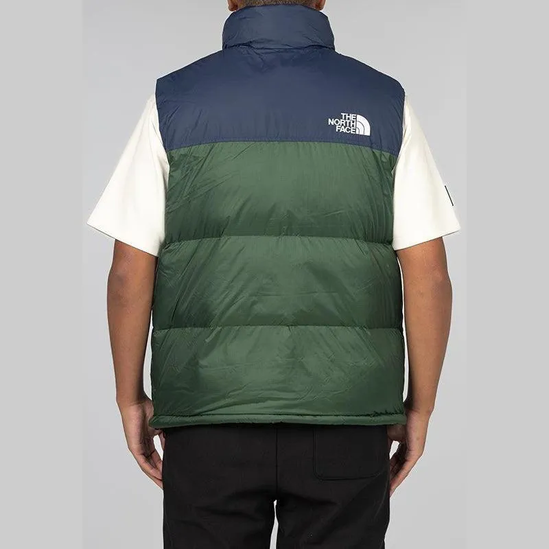 1996 Retro Nuptse Vest - Pine Needle/Summit Navy