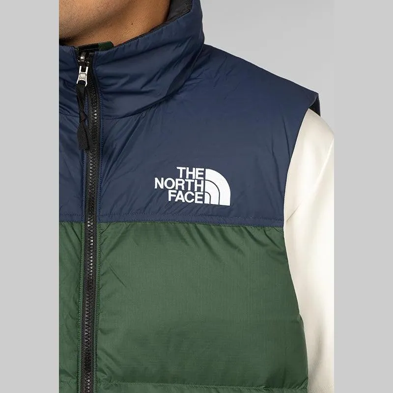 1996 Retro Nuptse Vest - Pine Needle/Summit Navy