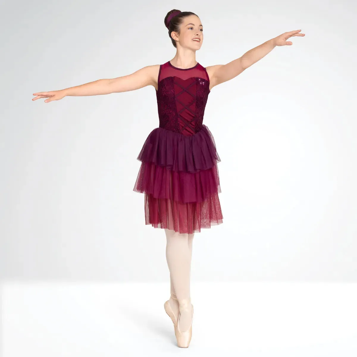 1st Position Lace Corset Style Tiered Ballet Dress