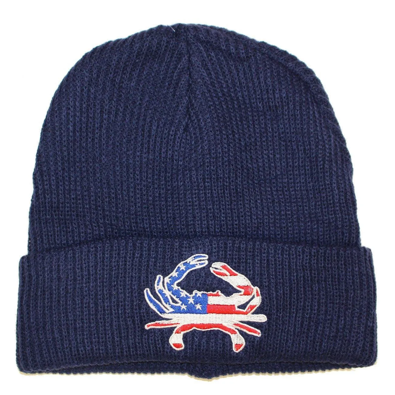 American Flag Crab (Blue) / Slouchy Knit Beanie Cap
