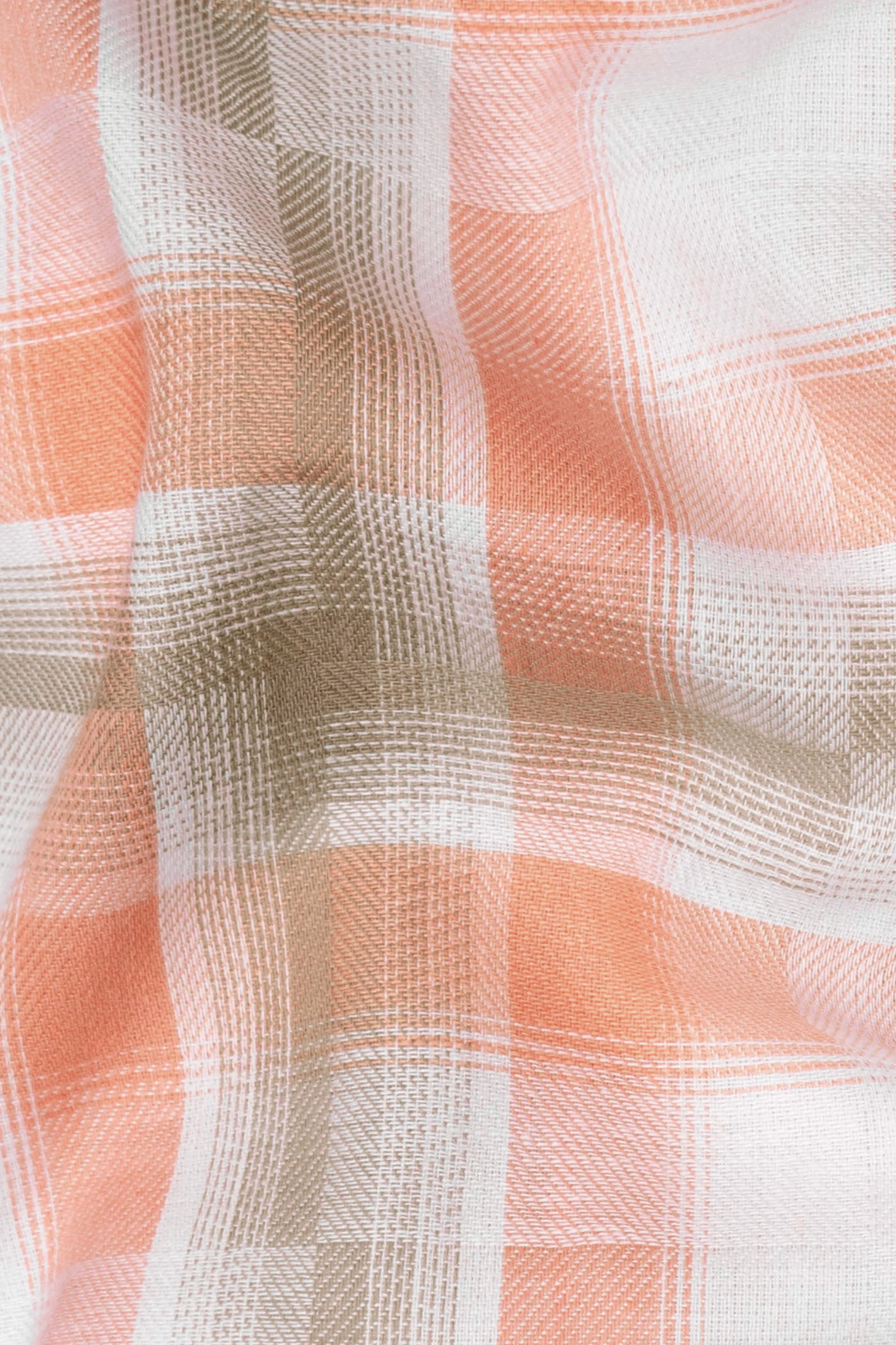 Beaver Brown and Zinnwaldite Twill Checkered Premium Cotton Shirt