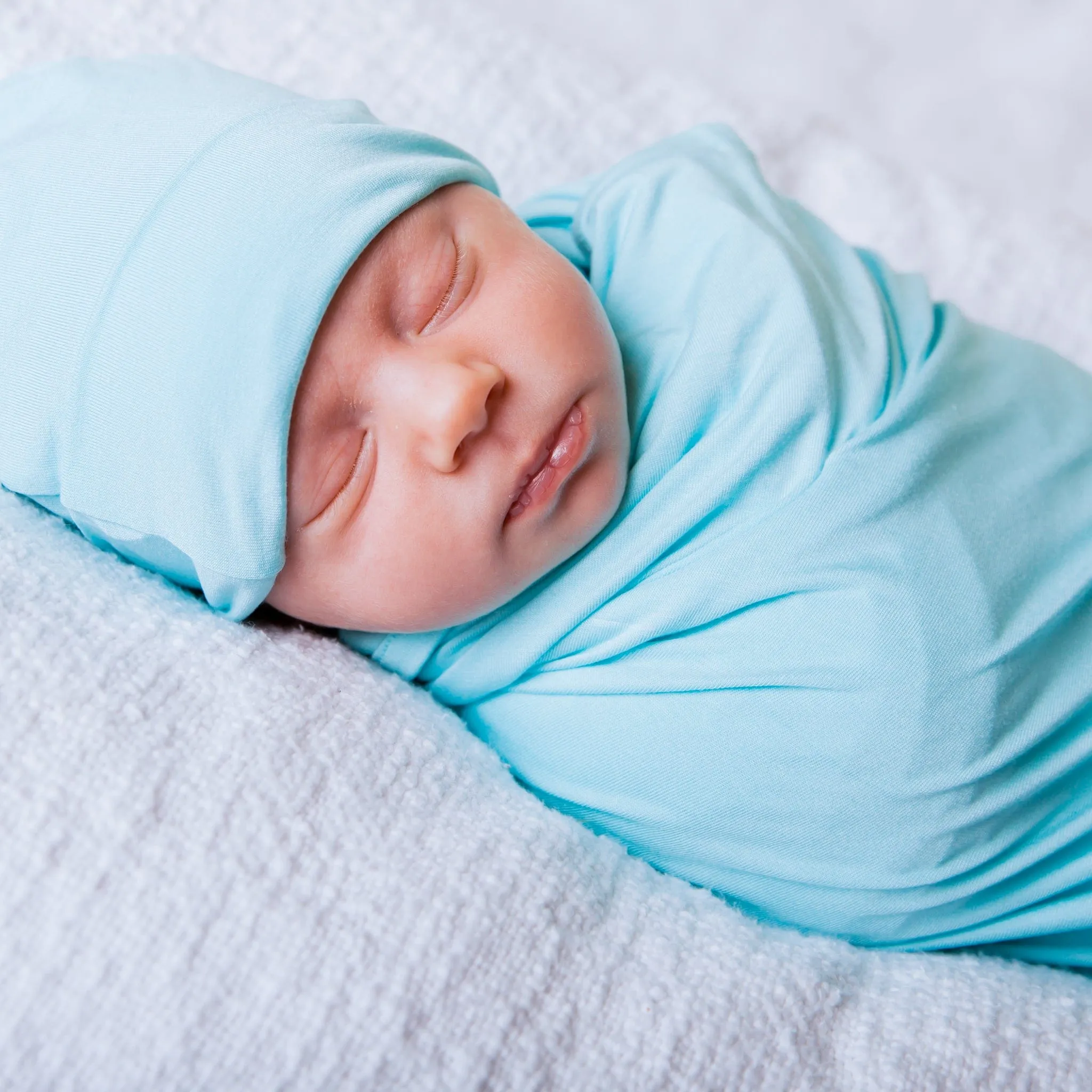 Blue Raspberry Swaddle Beanie Set
