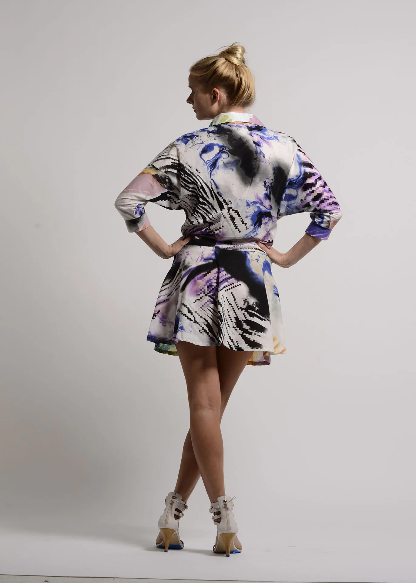 Digital print cotton shirt dress - SOLD OUT