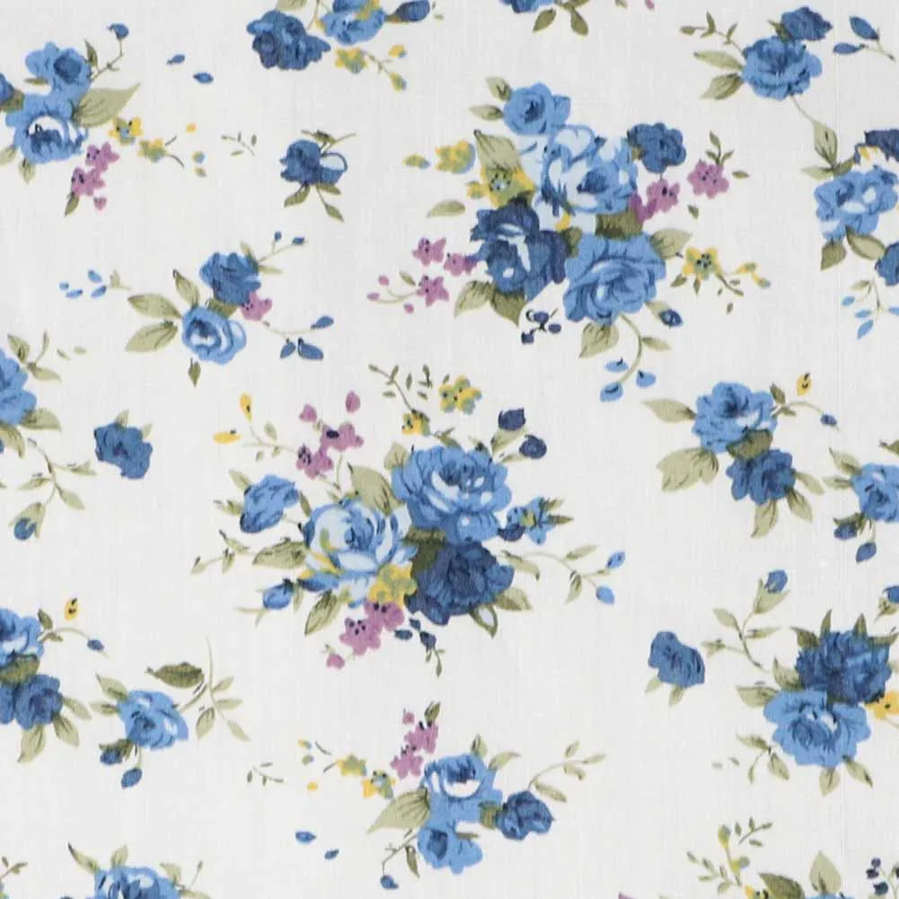 Dusty Blue and White Burbank Floral Tie