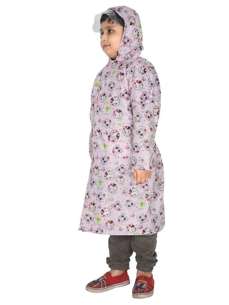 Fabseasons Mouse Printed Waterproof Long - Full  raincoat for Kids with Hood