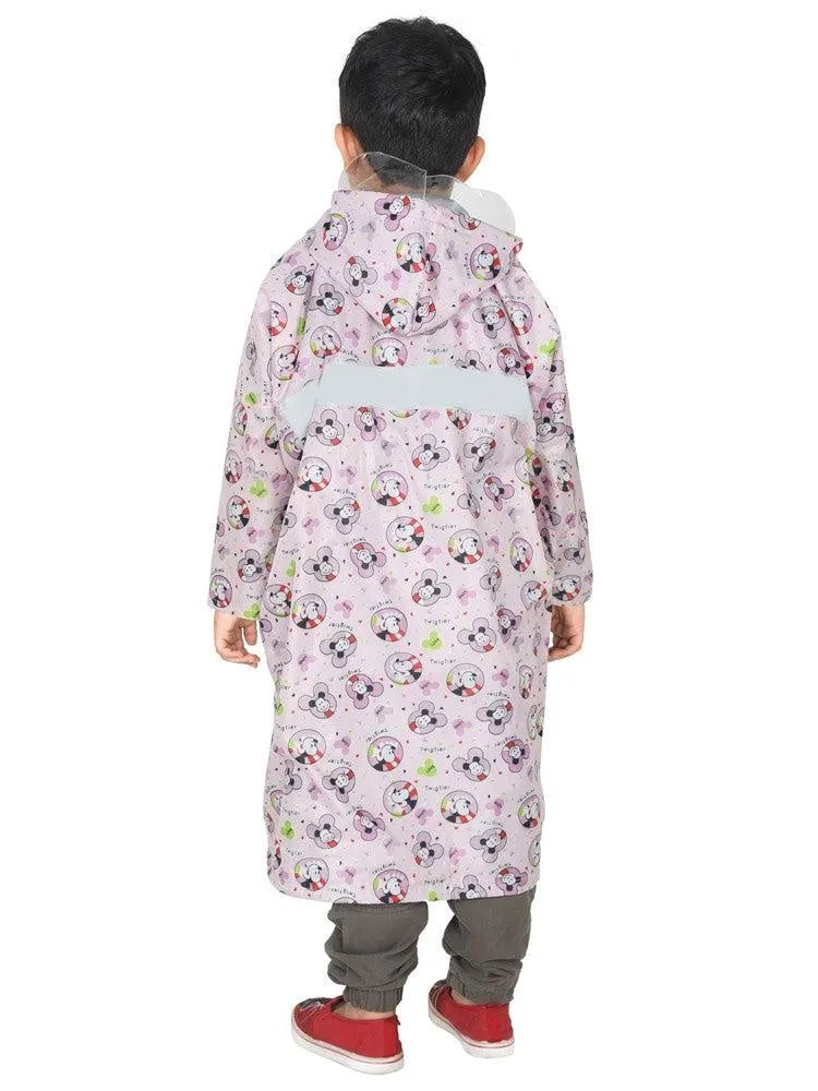 Fabseasons Mouse Printed Waterproof Long - Full  raincoat for Kids with Hood