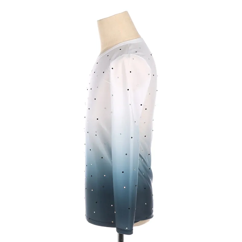 Figure Skating Shirt Boys or Mens Blue Ombre