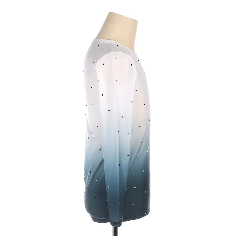 Figure Skating Shirt Boys or Mens Blue Ombre