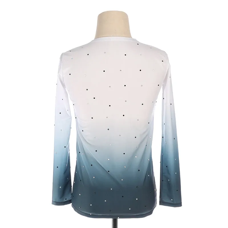 Figure Skating Shirt Boys or Mens Blue Ombre