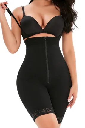 Full Size Lace Detail Zip-Up Under-Bust Shaping Bodysuit