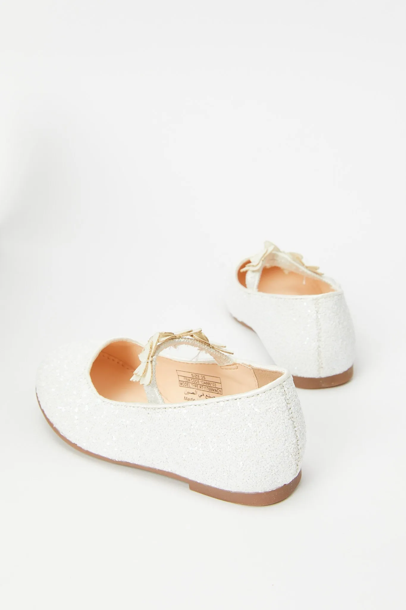 Girls White Butterfly Trim Ballerina
