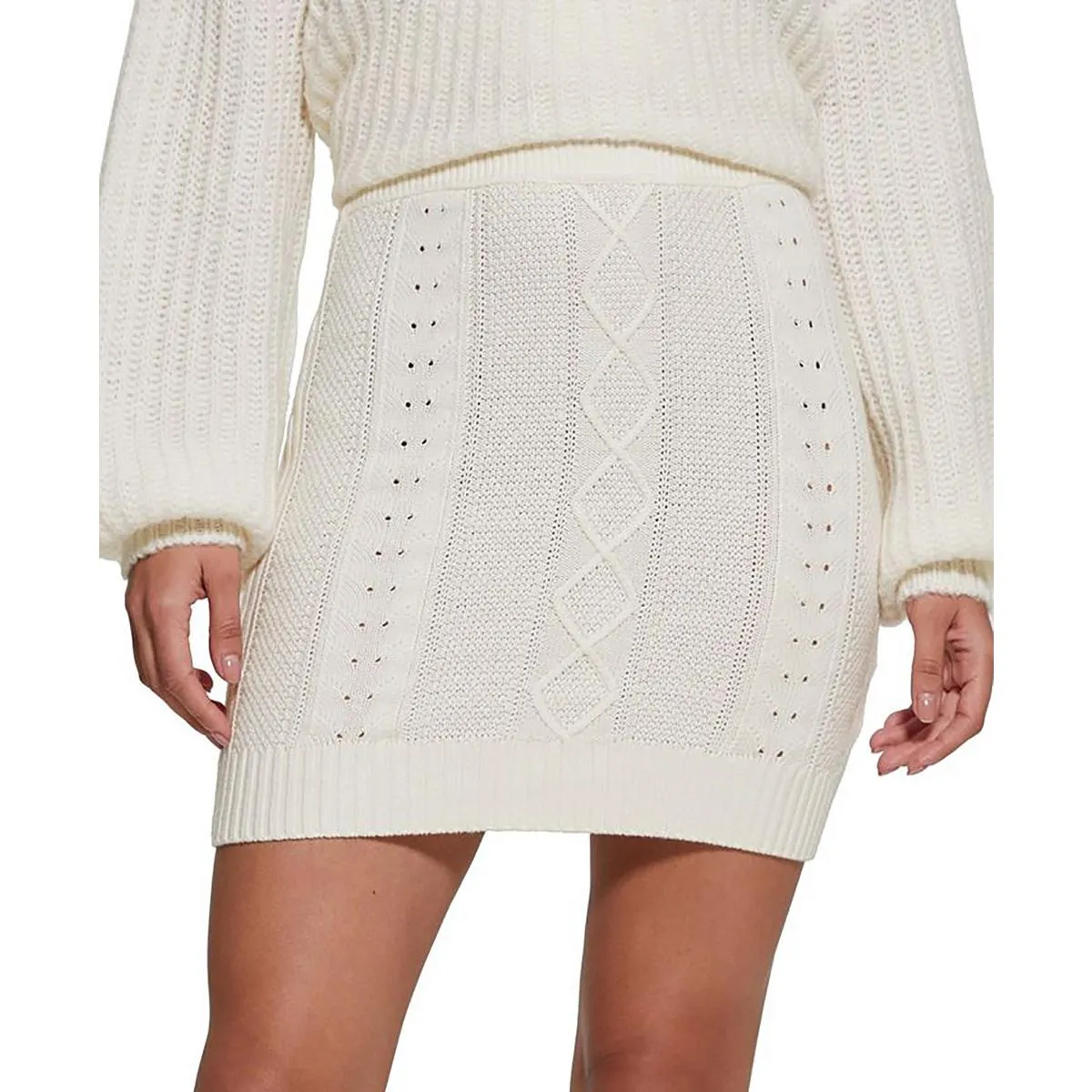 Guess Womens Brielle Knit Mini Pencil Skirt