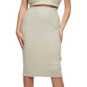 Guess Womens Metallic Wool Pencil Skirt