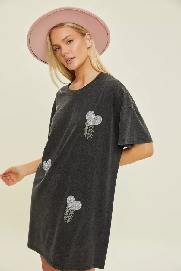heartbreaker rhinestone tee dress