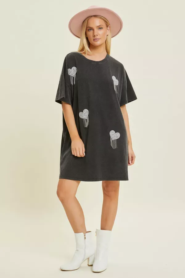 heartbreaker rhinestone tee dress