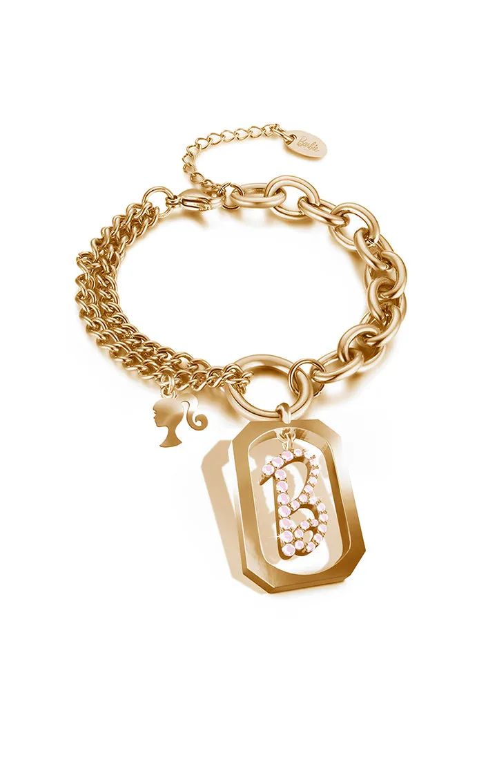 Iconic B with Dangling Silo Head Pendant Bracelet