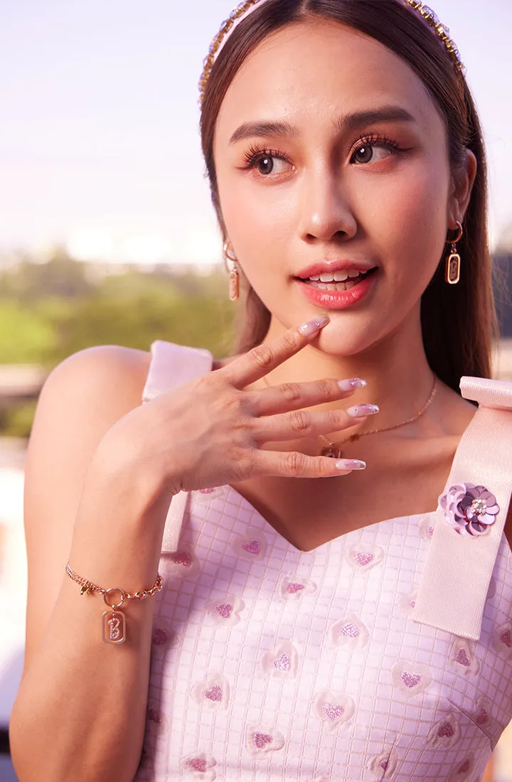 Iconic B with Dangling Silo Head Pendant Bracelet