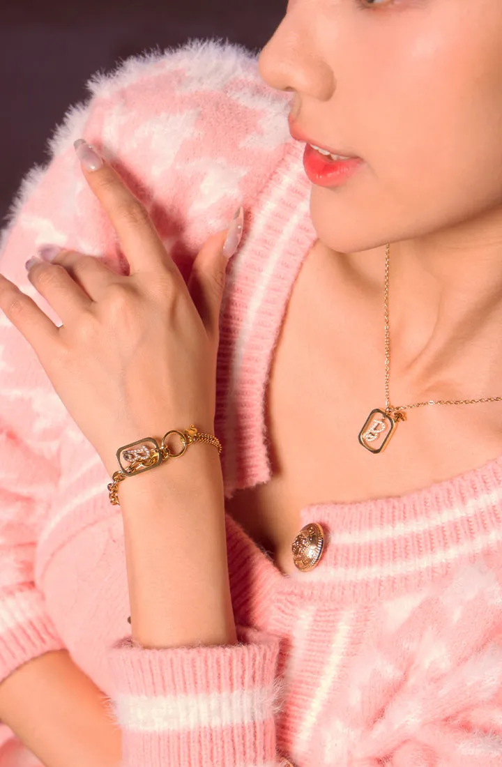 Iconic B with Dangling Silo Head Pendant Bracelet