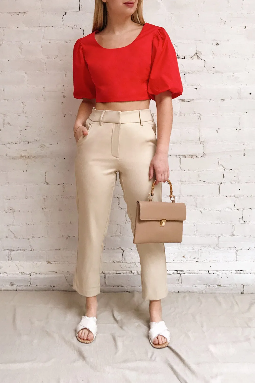 Issie Sesame | Cream Straight Leg Pants