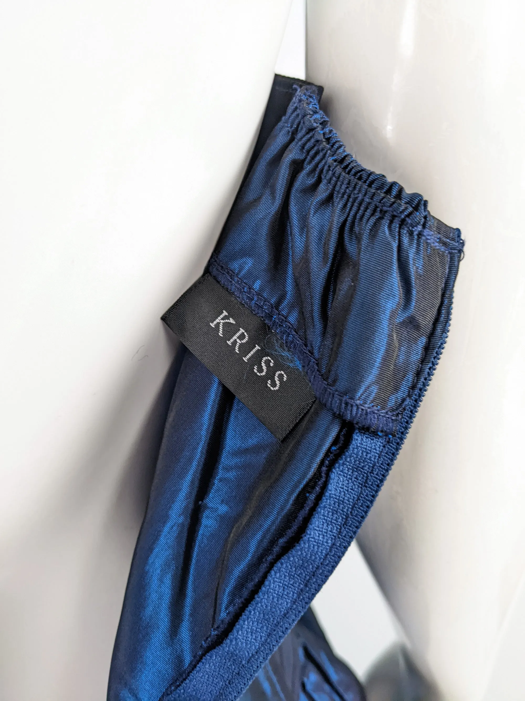Kriss Vintage Iridescent Blue Taffeta Party Dress, 1980s