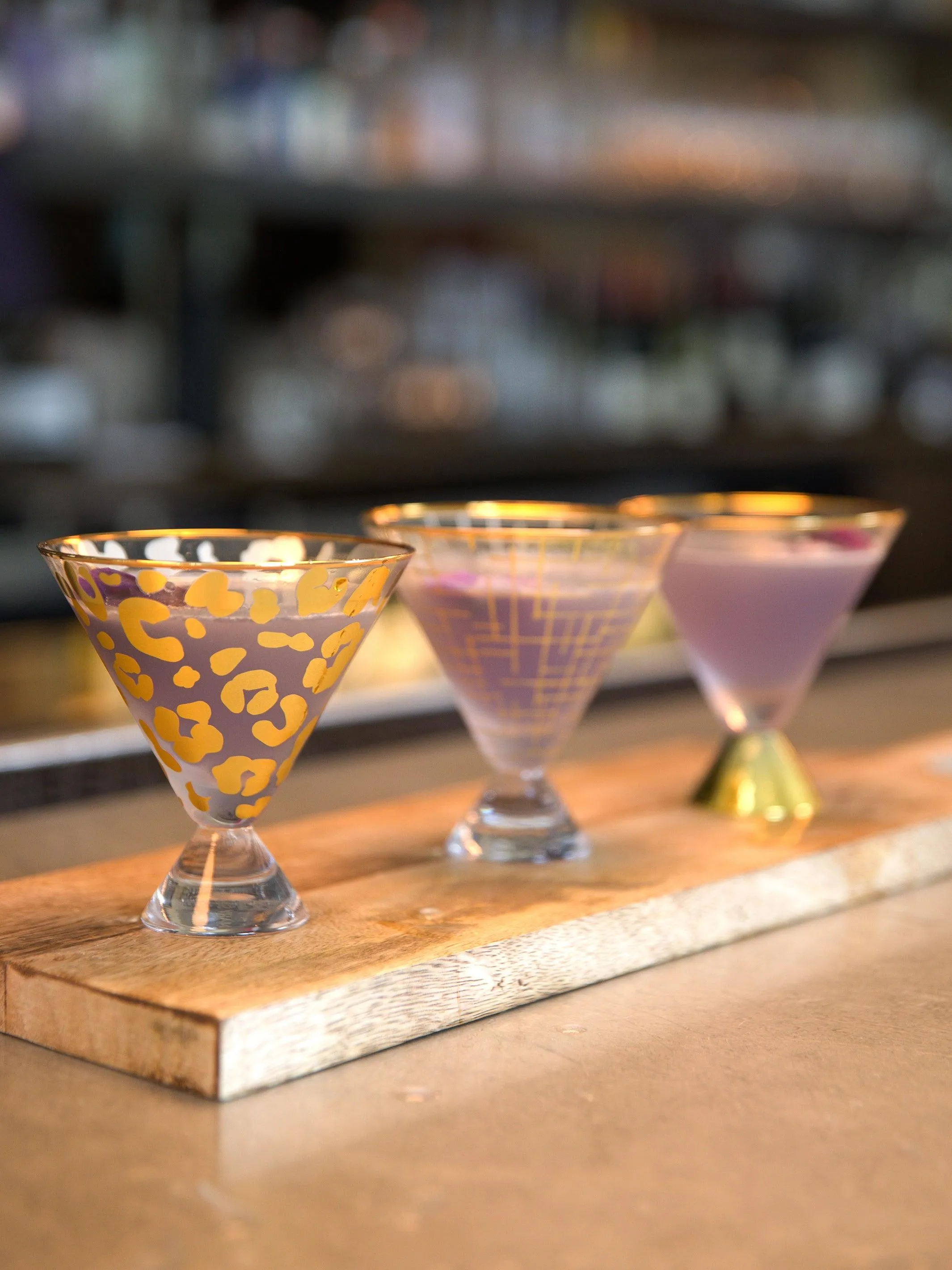 Martini Glass | Gold Hatch - Set of 4