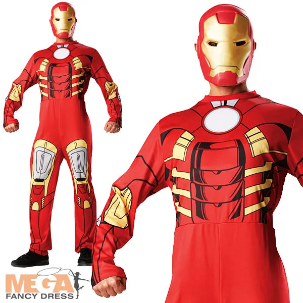 Men's Iron Man Avengers Superhero Movie Character Costume   Mask