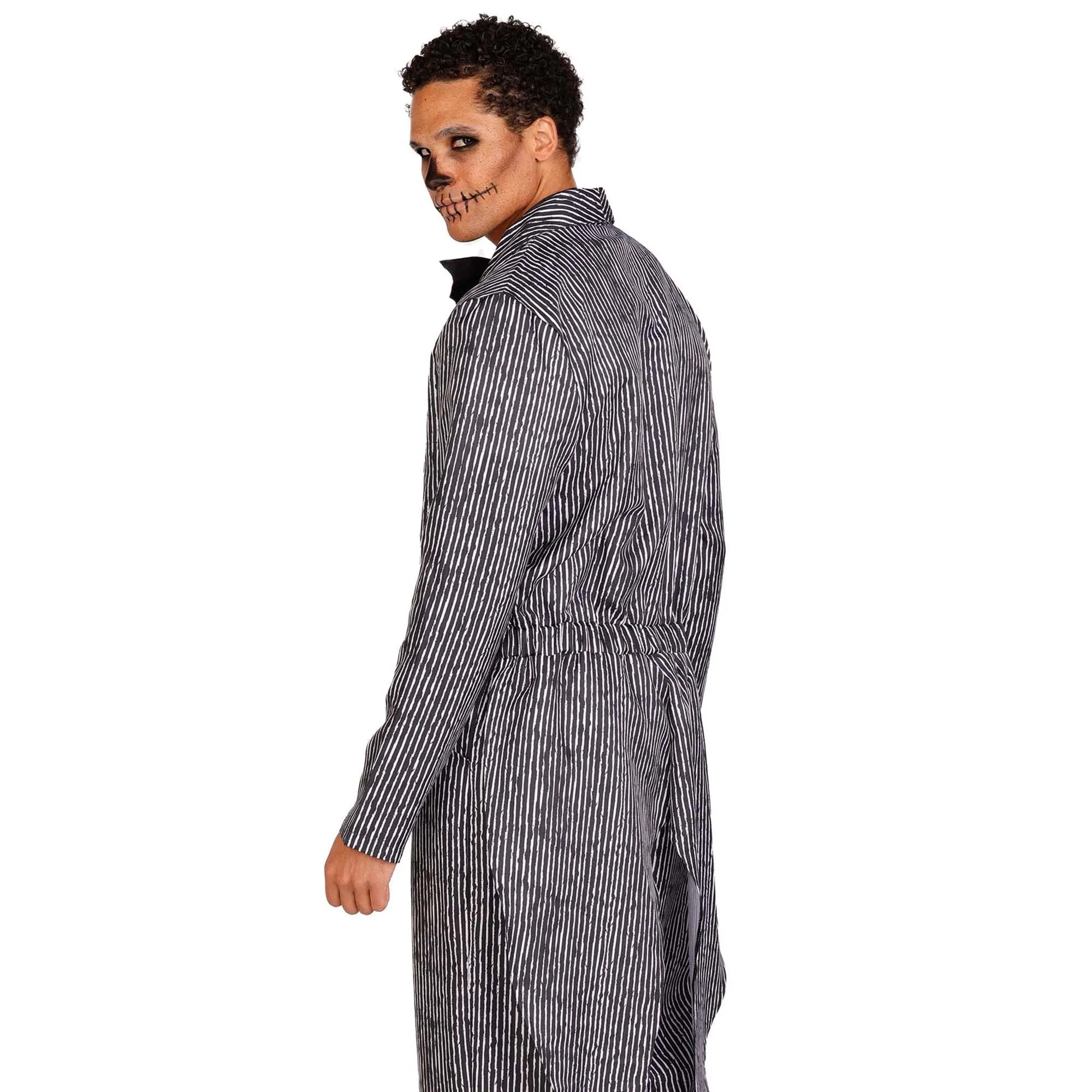 Pinstriped Tux Jumpsuit Costume for Adults