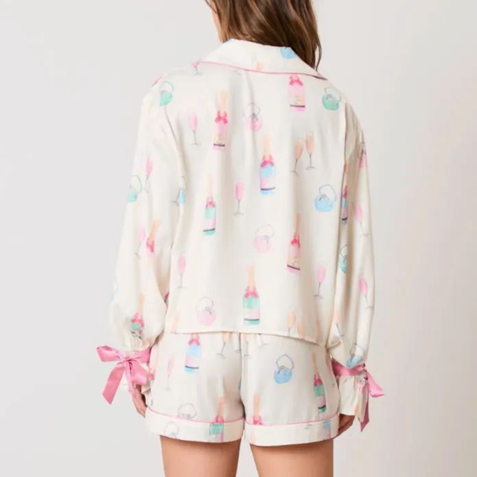 Pop the Bubbly Champagne & Glass Pajamas