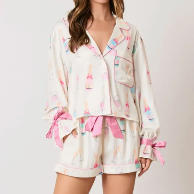 Pop the Bubbly Champagne & Glass Pajamas