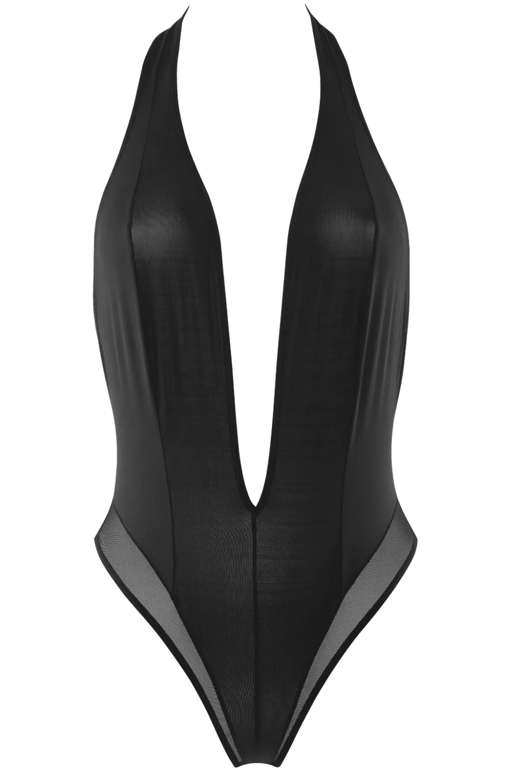 Pure Tentation V Neck Thong Body Black