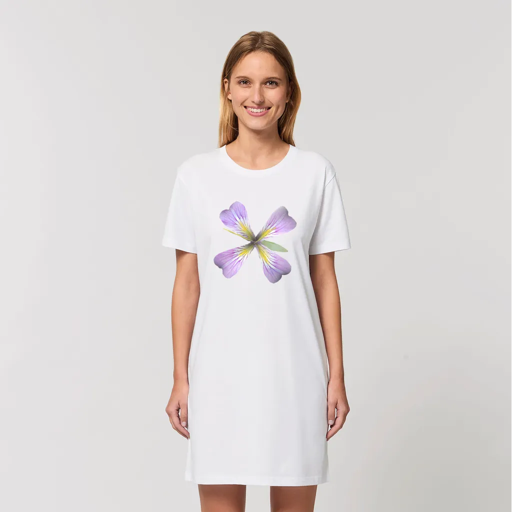 PurpleFlower3 Organic T-Shirt Dress