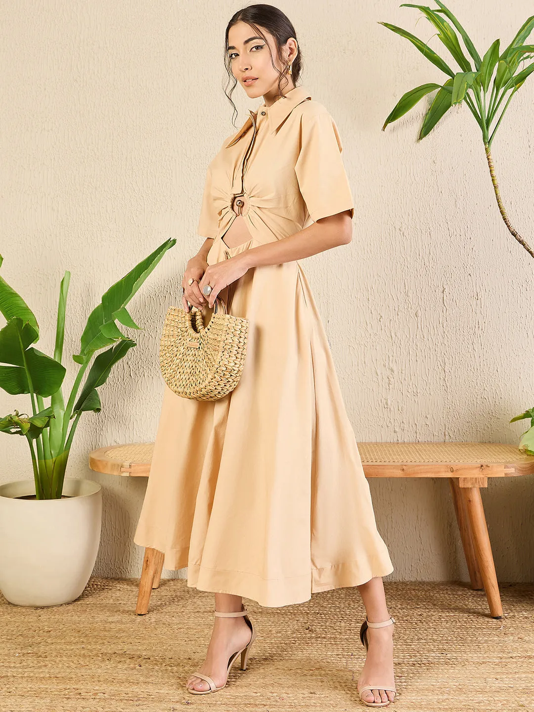 Ring Accent Shirt dress