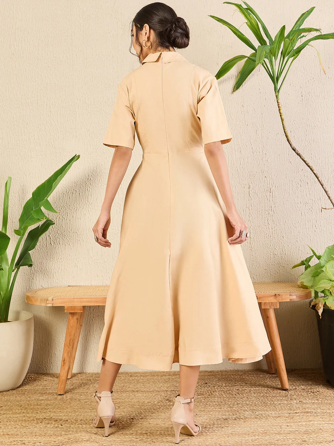 Ring Accent Shirt dress