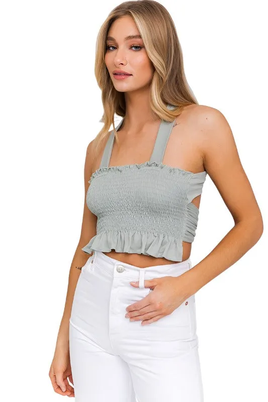Smocked Tank Crop Top