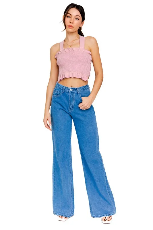 Smocked Tank Crop Top