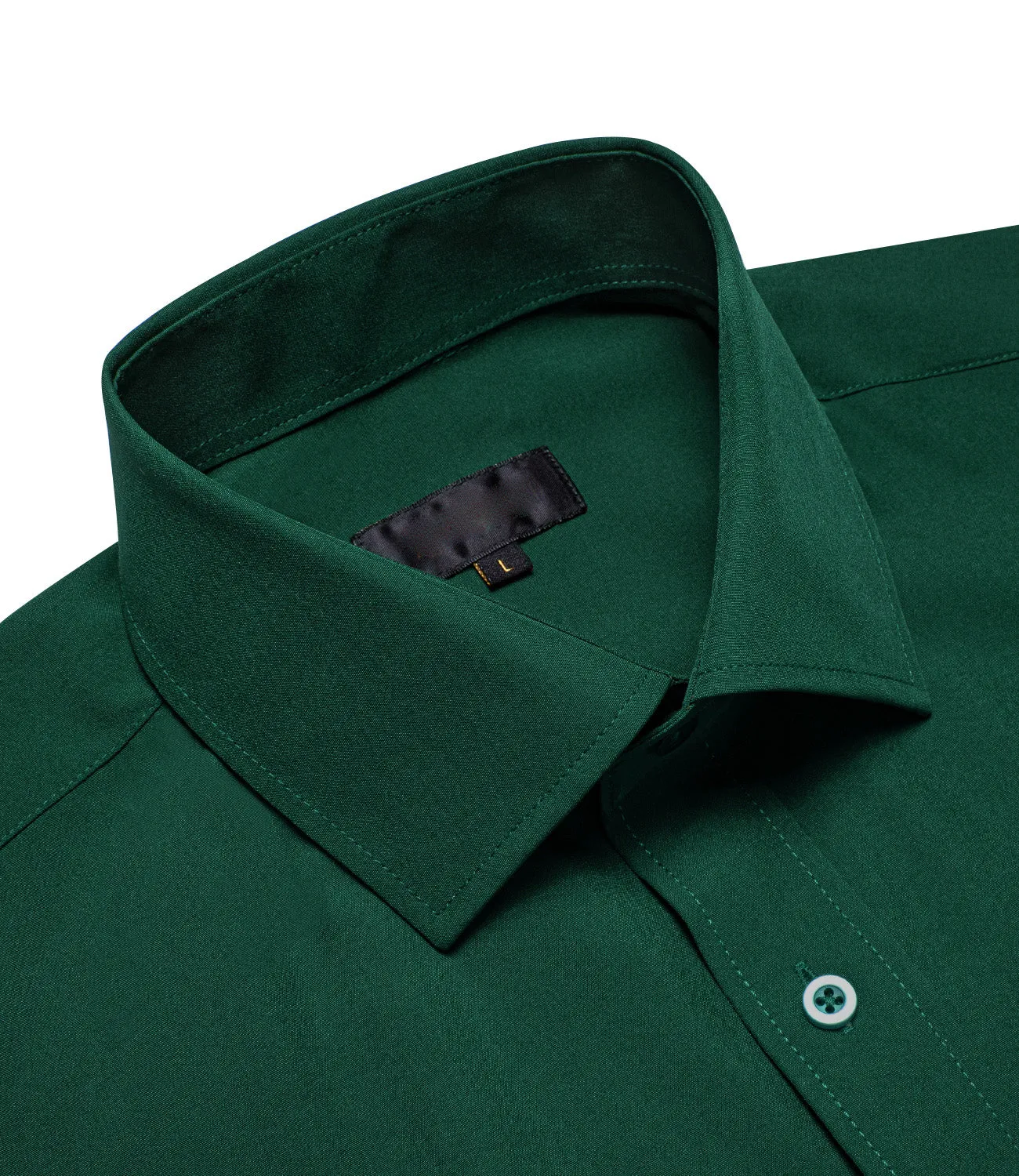 Ties2you Long Sleeve Shirt Emerald Green Solid Silk Business Shirt for Mens