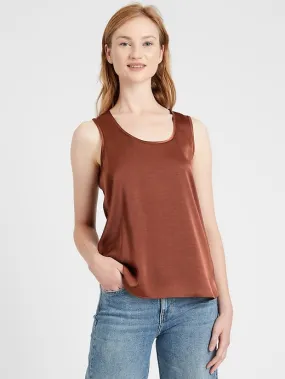 Washed Satin Tank in The Right Spice
