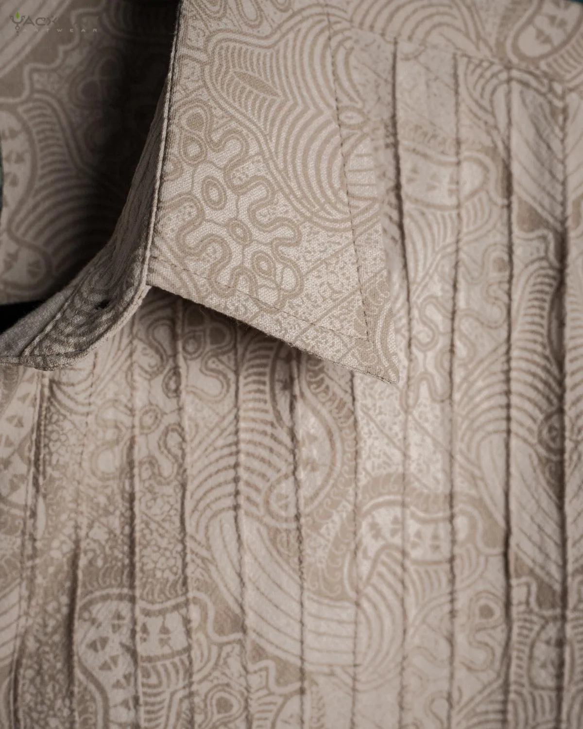 Zaafaraï Shirt Dress / Cotton Linen - MYCELIUM Cream